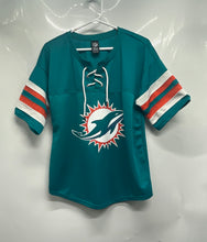 Load image into Gallery viewer, NFL Team Apparel Mens Green Miami Dolphins Short Sleeve Sport Football Shirt L