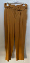 Load image into Gallery viewer, Antonio Melani Womens Mustard Yellow Pleated Front Belted Paperbag Pants Size 4