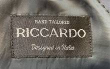 Load image into Gallery viewer, Riccardo Mens Blue Gray Pinstripe Long Sleeve Four-Button Blazer Size 42R