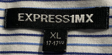 Load image into Gallery viewer, Express 1MX Mens White Striped Stretch Modern Fit Long Sleeve Dress Shirt Sz XL