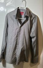 Load image into Gallery viewer, Hugo Boss Mens Gray Long Sleeve Slim Fit Collared Button Front Dress Shirt Sz 15