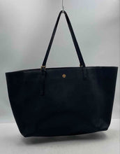 Load image into Gallery viewer, Authentic Tory Burch Womens Emerson Black Leather Zip Top Tote Handbag Damaged