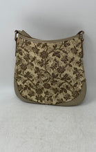 Load image into Gallery viewer, Victor Hugo Womens Beige Floral Adjustable Strap Inner Pocket Crossbody Purse