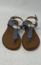 Load image into Gallery viewer, Michael Kors Womens Blue Brown Leather Flats Thong Sandals Size 6.5M
