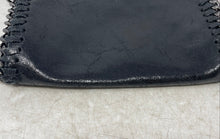 Load image into Gallery viewer, Unbranded Womens Black Leather Whipstitch Chain Crossbody Bag Made In Italy