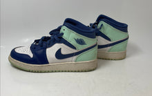 Load image into Gallery viewer, Nike Boys Air Jordan 1 Mid 554725-413 Blue Green Lace-Up Sneakers Shoes Size 6Y