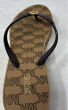 Load image into Gallery viewer, Michael Kors Womens Brown Signature Print Slip-On Flip-Flop Sandals Size 10M