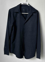 Load image into Gallery viewer, Perry Ellis Mens Dark Blue Long Sleeve Collared Button-Up Shirt Size Small