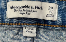 Load image into Gallery viewer, Abercrombie & Fitch Womens Blue Denim Medium Wash Straight Leg Jeans Size 28- 6L
