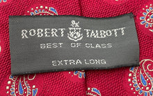 Load image into Gallery viewer, Robert Talbott Mens Red Paisley Print Keeper Loop Adjustable Pointed Tie