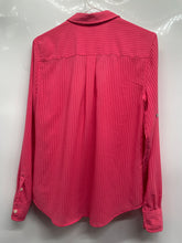 Load image into Gallery viewer, Calvin Klein Womens Coral Pink Textured Grid Long Sleeve Button-Up Shirt Size M