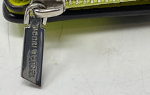 Load image into Gallery viewer, Authentic Henri Bendel Womens Green Black Leather Bifold Wallet Worn Stained