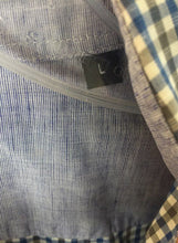 Load image into Gallery viewer, Hugo Boss Mens Gray Multicolor Plaid Short Sleeve Button-Up Shirt Size L