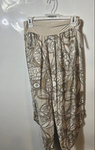 Load image into Gallery viewer, Puro Lino Womens Beige Brown Print Pull-On Harem Pants Size Small With Tag