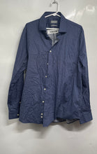 Load image into Gallery viewer, Michael Kors Mens Blue Geometric Slim Fit Stretch Dress Shirt Size XL 17 34/35