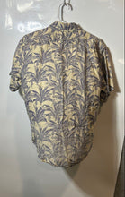 Load image into Gallery viewer, Banana Republic Mens Blue Beige Palm Tree Short Sleeve Button-Up Shirt Size S