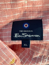 Load image into Gallery viewer, Ben Sherman Mens Peach Check Cotton Long Sleeve Button-Up Shirt Size XL With Tag