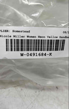 Load image into Gallery viewer, Nicole Miller Womens Neon Yellow Inner Pocket Crossbody Handbag With Tag