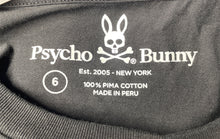 Load image into Gallery viewer, Psycho Bunny Mens Black Crew Neck Long Sleeve Pullover T-Shirt Size 6