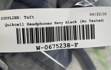 Load image into Gallery viewer, Quikcell Navy Blue Black Foldable Over The Ear Headphones With Cable Not Tested