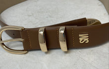 Load image into Gallery viewer, Steve Madden Womens Brown Leather Adjustable Dress Belt Size Medium