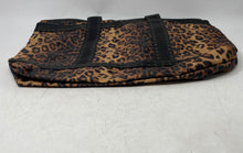 Load image into Gallery viewer, LeSportsac Womens Brown Black Leopard Print Outer Zip Pockets Tote Purse