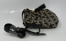 Load image into Gallery viewer, Michael Kors Womens Black Monogram Tassel Adjustable Strap Crossbody Bag