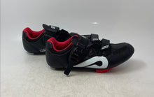 Load image into Gallery viewer, Peloton Unisex Black Red Leather Hook And Loop Cycling Shoes Size EUR 40
