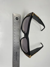 Load image into Gallery viewer, Harve Bernard Women's Black Sunglasses with Brown Snake Skin Details