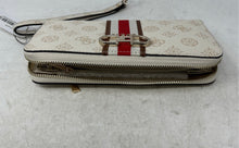 Load image into Gallery viewer, Guess Womens Beige Red Brown Logo Print Faux Leather Zip-Around Wallet