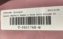 Load image into Gallery viewer, Banana Republic Womens Rose Gold V-Neck 3/4 Sleeve Pullover Blouse Top Size XS