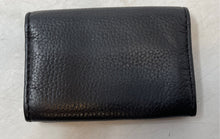 Load image into Gallery viewer, Michael Kors Unisex Black Logo Pebbled Leather Foldover Card Case Wallet