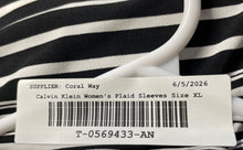 Load image into Gallery viewer, Calvin Klein Womens Black White Striped Sleeveless Ruffle Tunic Tank Top Size XL