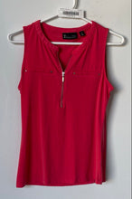 Load image into Gallery viewer, 7th Avenue New York & Co Womens Coral Sleeveless Front Zip Blouse Top Size XS
