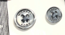 Load image into Gallery viewer, Michael Kors Mens Gray Polka Dot Classic Fit Long Sleeve Button-Up Shirt Size M