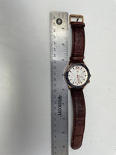 Load image into Gallery viewer, Men's Rose Gold & Blue Watch Cream Dial With Brown Leather Band