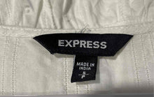 Load image into Gallery viewer, Express Womens White Cotton Short Sleeve Button Front Ruffle Hem Mini Dress Sz S