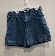 Load image into Gallery viewer, J. Crew Womens Blue Denim Dark Wash High-Rise Pockets Paperbag Shorts Size 27