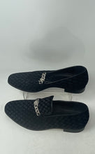 Load image into Gallery viewer, Amali Mens Black Velvet Lion Head Piece Slip-On Loafer Shoes Size 11