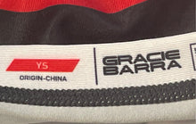 Load image into Gallery viewer, Gracie Barra Kids Black White Short Sleeve Ranked Rash Guard T-Shirt Size YS