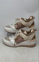 Load image into Gallery viewer, Michael Kors Womens Beige Signature Print Lace-Up Sneaker Shoes Size 7.5M