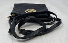 Load image into Gallery viewer, Michael Kors Womens Fulton Black Gold Leather Adjustable Strap Crossbody Bag