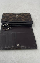 Load image into Gallery viewer, Coach Womens Brown Signature Print Jacquard Inner Divider Bifold Wallet