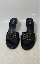 Load image into Gallery viewer, Franco Sarto Womens Black Open Toe Slip-On Block Heel Slide Sandals Size 10M