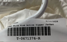 Load image into Gallery viewer, Nike Womens White Pink Hooded Pockets Zipper Windbreaker Jacket Size XL With Tag