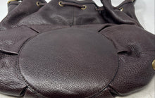 Load image into Gallery viewer, Charles David Womens Brown Leather Studded Inner Pockets Drawstring Shoulder Bag