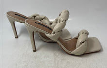 Load image into Gallery viewer, BCBGMaxazria Womens Alma Cream Leather Braided Strap Slide Sandals Size 9.5
