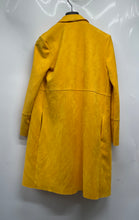 Load image into Gallery viewer, Zara Womens Yellow Long Sleeve Notch Lapel Open Front Overcoat Size Small