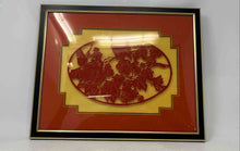 Load image into Gallery viewer, Red Yellow Floral Design Framed Home Decorative Chinese Cut Paper Art Print
