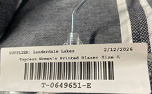 Load image into Gallery viewer, Express Womens Gray Printed Notch Lapel Long Sleeve One-Button Blazer Size Large